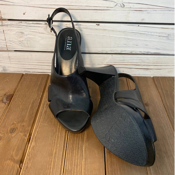 NIB a.n.a. open toe leather upper pumps Size 8 - Picture 5 of 7